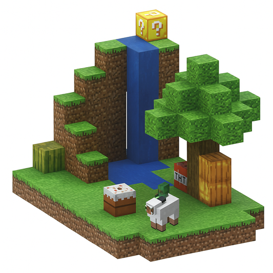 Klocki Magnetyczne Minecraft Wyspa 128szt