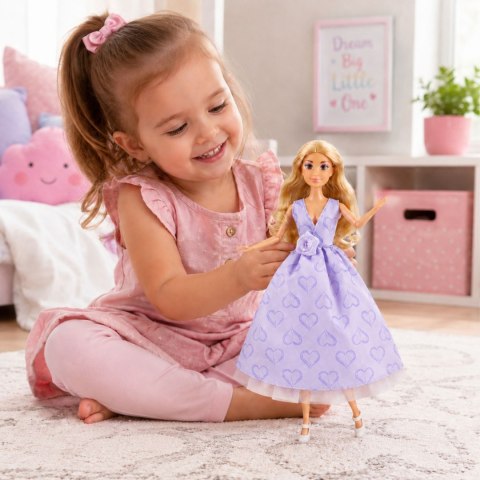 ROYAL Lalka Lily Długie Blond Włosy 30 cm Lawendowa Suknia Akcesoria
