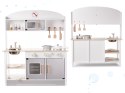 Kuchnia dla dzieci drewniana MDF MODERN CLASSIC akcesoria 82cm szara
