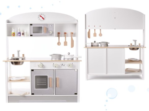 Kuchnia dla dzieci drewniana MDF MODERN CLASSIC akcesoria 82cm szara