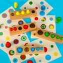 Odważniki cylindry drewniane gra układanka montessori kolorowe