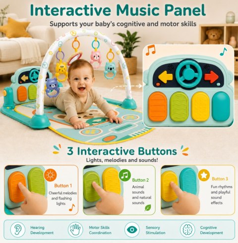 WOOPIE BABY Interaktywna Mata Edukacyjna z Pianinkiem 10el. Dźwięki