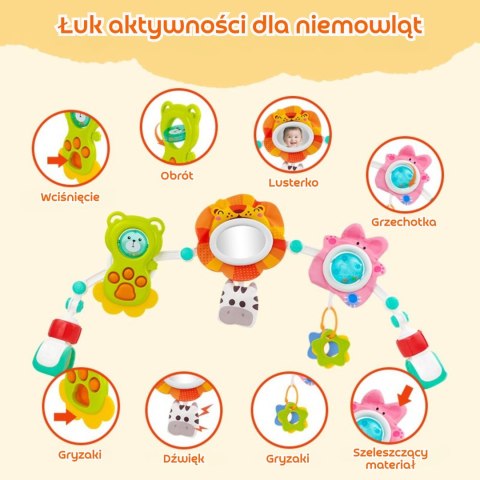 WOOPIE BABY Łuk Sensoryczny Do Łóżeczka I Wózka Zwierzęta Lew Niedźwiedź