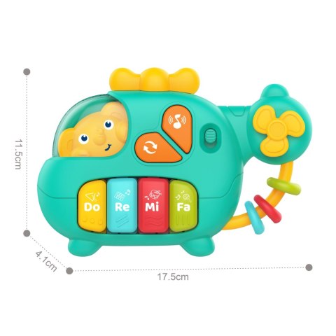 WOOPIE BABY Pianinko Interaktywne Helikopter Słoń Muzyczne Dźwięki 18m+