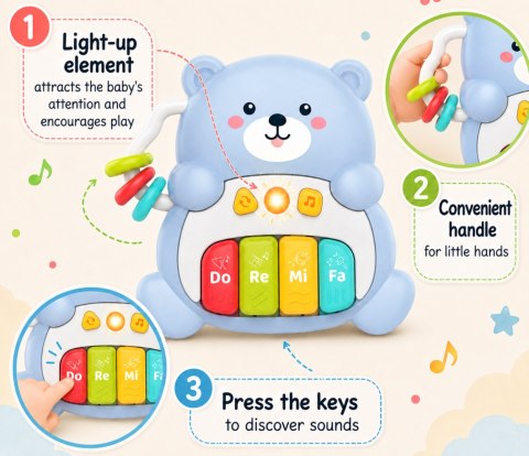 WOOPIE BABY Pianinko Interaktywne Muzyczny Miś 1 el.