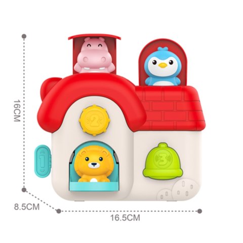 WOOPIE Interaktywny Domek Pop-Up Zwierzątka Zabawka Manipulacyjna 18m+