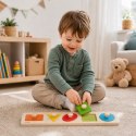CLASSIC WORLD Drewniana Układanka Geometryczna MONTESSORI Sorter Kształtów Nauka Kolorów 6el.