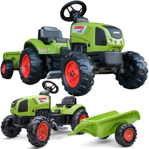  Traktor Claas Zielony na Pedały z Przyczepą + Klakson od 2 Lat.