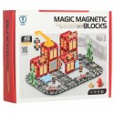 Klocki magnetyczne konstrukcyjne 3D straż pożarna 48 elementów