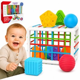 WOOPIE BABY Elastyczna Kostka Sensoryczna Sorter dla Dzieci Kolorowe Kształty 13 el.