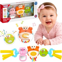 WOOPIE BABY Zawieszka do Wózka Łóżeczka Sensoryczna Grający Krab Lusterko Rybka 6m