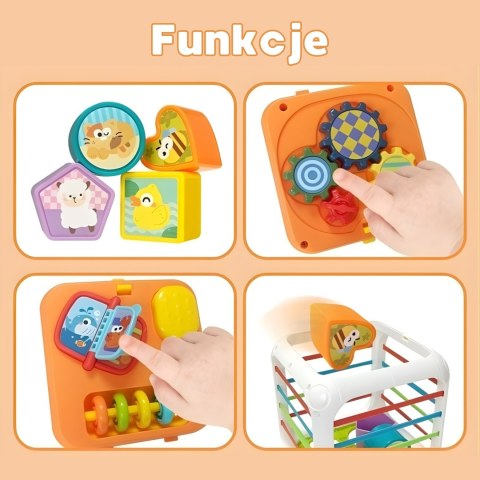  BABY Kostka Edukacyjna Sorter 4w1 Kształty 18m+