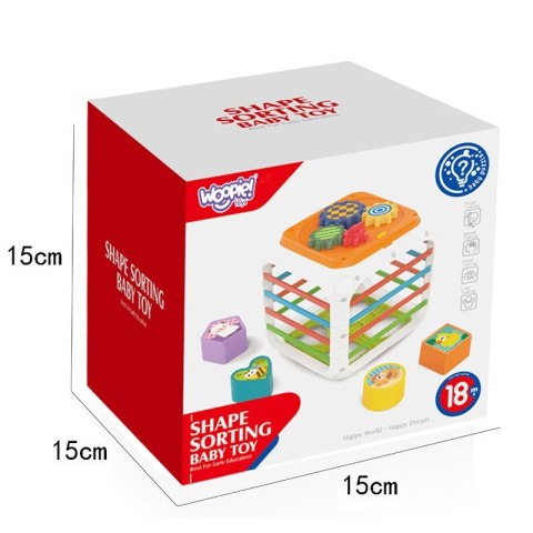  BABY Kostka Edukacyjna Sorter 4w1 Kształty 18m+