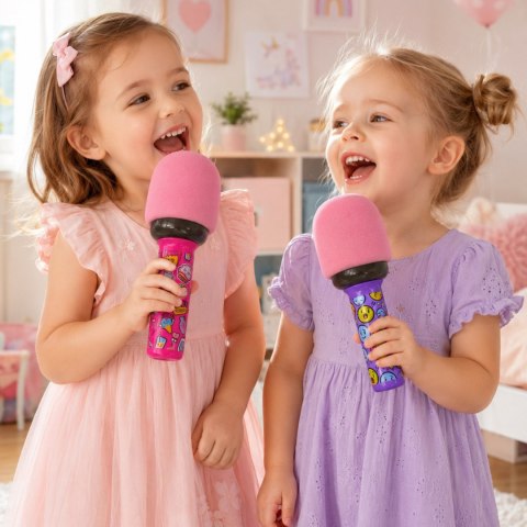  Bezprzewodowy Mikrofon Do Karaoke Z Głośnikiem BT LED Różowy