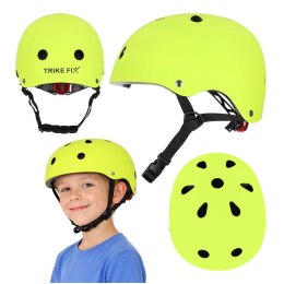 Kask rowerowy dla dziecka Trike Fix dziecięcy regulowany LED S 48-54cm zielony jasny