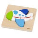  Drewniane Puzzle - Kolorowy Samolot