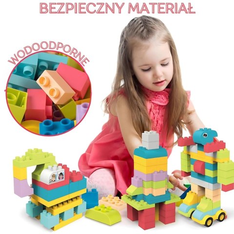  Duże Klocki Konstrukcyjne Edukacyjne dla Dzieci 86 el. - Wyparzanie w 120 stopniach