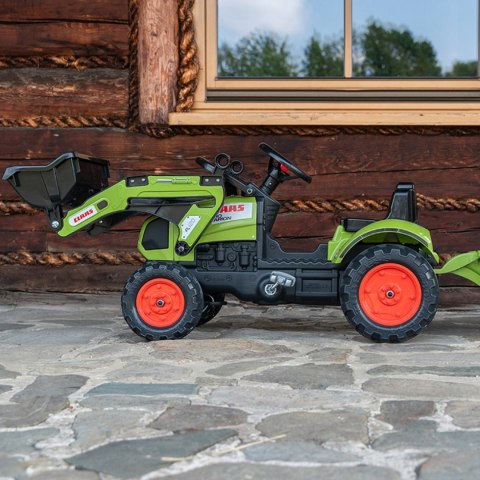 Falk Traktor na Pedały Claas z Przyczepą i Łyżką Zielony dla Dzieci 2-5