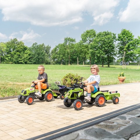Falk Traktor na Pedały Claas z Przyczepą i Łyżką Zielony dla Dzieci 2-5