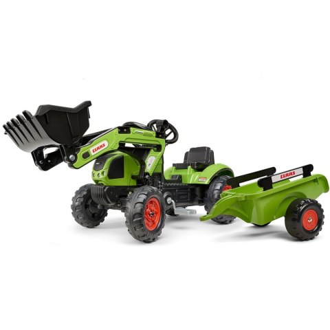 Falk Traktor na Pedały Claas z Przyczepą i Łyżką Zielony dla Dzieci 2-5