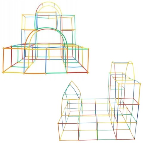  Klocki Konstrukcyjne Kolorowe Słomki 1200 el.