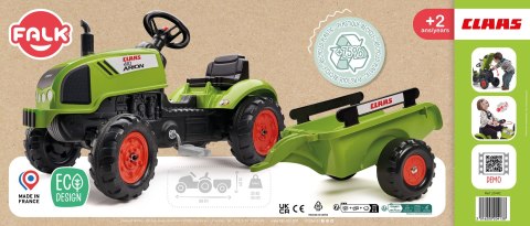  Traktorek Claas Zielony na Pedały Klakson Przyczepa 2-5 lat