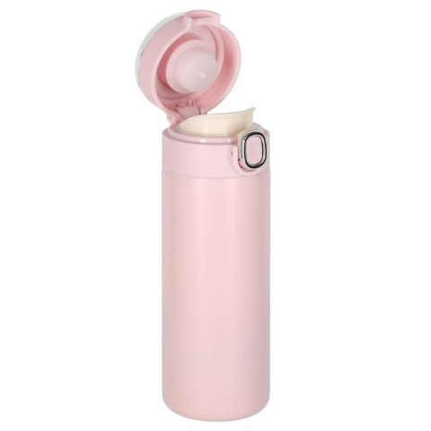 Kubek termiczny z ustnikiem termos LED 350ml róż