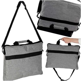 Torba na laptopa 15,6 cali na ramię z paskiem teczka biznesowa damska męska szara