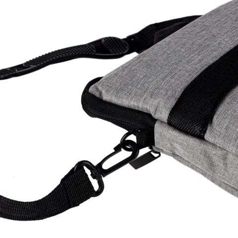 Torba na laptopa 15,6 cali na ramię z paskiem teczka biznesowa damska męska szara