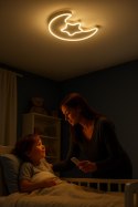 Lampa LED sufitowa plafon do pokoju dziecięcego ściemniana + pilot księżyc biała