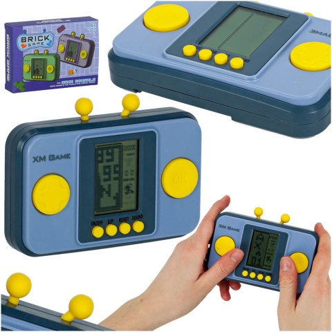 Gra zręcznościowa elektroniczna konsola retro gierka przenośna kieszonkowa niebieska
