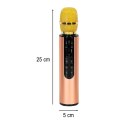 Mikrofon bezprzewodowy karaoke dla dzieci głośnik Bluetooth 2000mAh karta SD USB wysoka jakość złoty