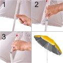 Parasol ogrodowy plażowy regulowany łamany składany UV 150cm żółty