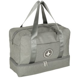 Torba podróżna bagaż podręczny do samolotu podróżna turystyczna pojemna uchwyt kieszenie 39x18x30 szara