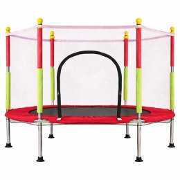 Trampolina do domu ogrodu dla dzieci siatka piłki 140cm 55inch czerwona