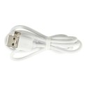 Wentylator biurkowy wiatrak przenośny bezprzewodowy USB z akumulatorem regulowany 4 poziomy mocy LED 38cm biały