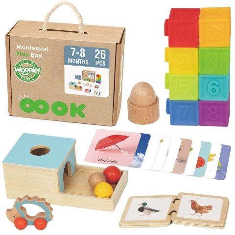  GREEN Box Pudełko XXL Montessori Edukacyjne 6w1 Sensoryczne 7-8 Miesięcy 26el. FSC