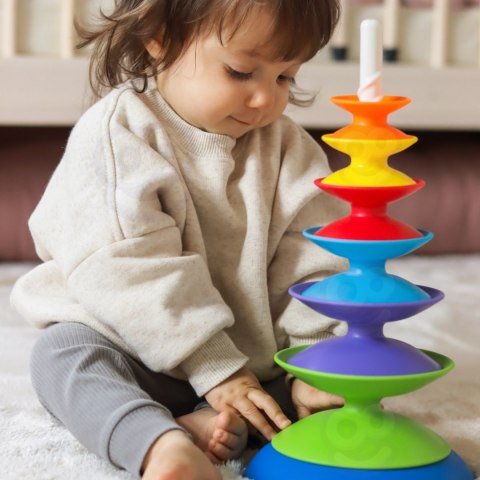  BABY Kolorowa Wieża Układanka Piramidka Edukacyjna 18m+
