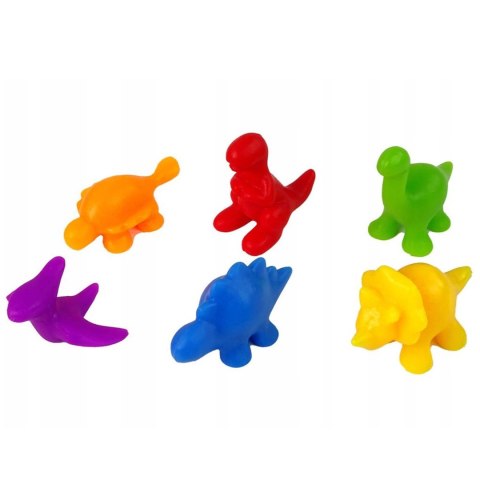  Gra Edukacyjna Montessori Sorter Kolorów Dinozaury 56 el.