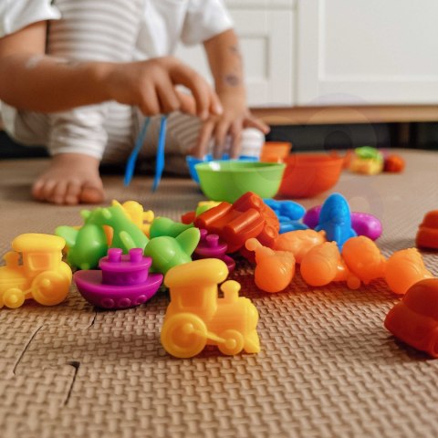  Gra Edukacyjna Montessori Sorter Kolorów Pojazdy 44 el.