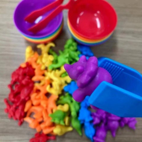  Gra Edukacyjna Montessori Sorter Kolorów Pojazdy 44 el.
