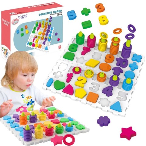  Układanka Montessori Sorter Trening Mózgu Literki Cyferki 139 el
