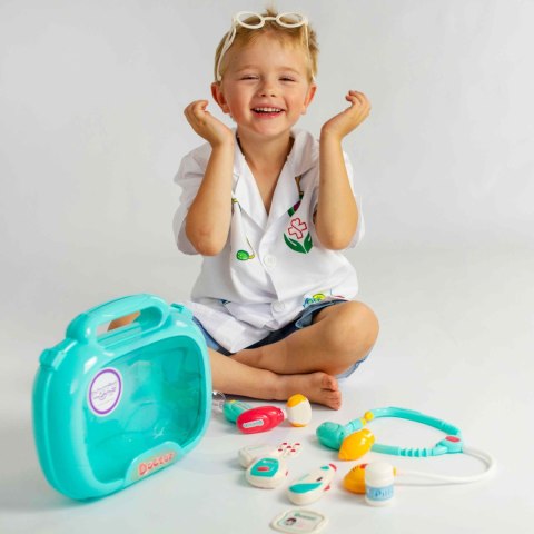  Zestaw Lekarski Mały Lekarza Doktor w Walizce Światło Dźwięk + Akc.