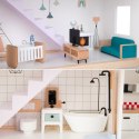 TOOKY TOY Duży Drewniany Domek dla Lalek + Figurki FSC
