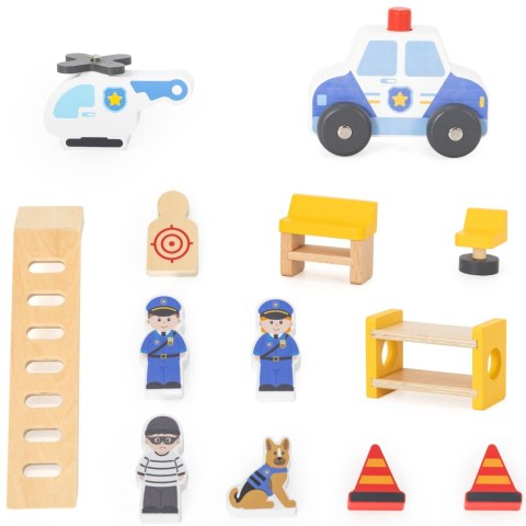  Drewniany Komisariat Policji Radiowóz 3 poziomy 14 el