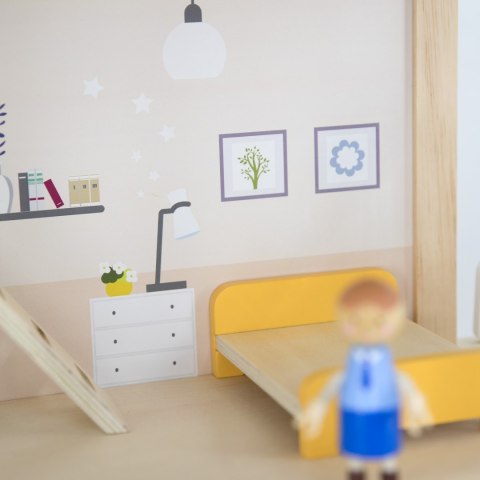  Zestaw Drewniany Domek dla Lalek z Laleczkami i Akcesoriami