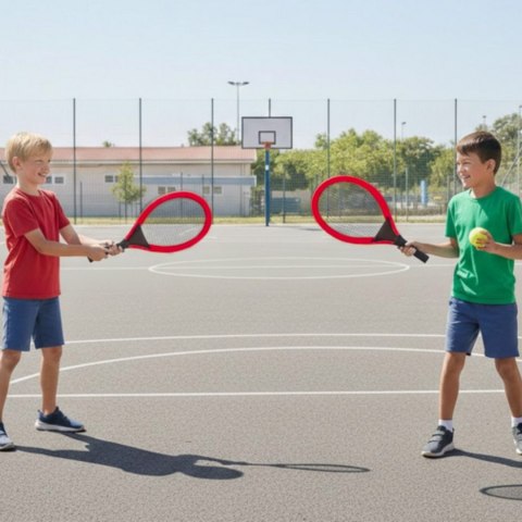  Duże Rakietki do Tenisa Badminton dla Dzieci Zestaw + Piłka Lotka