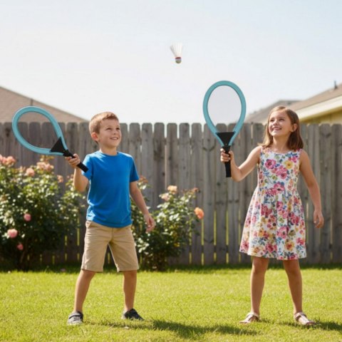  Duże Rakietki do Tenisa Badminton dla Dzieci Zestaw + Piłka Lotka