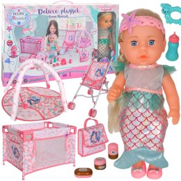  ROYAL Lalka Bobas 36 cm Syrenka Interaktywna Zestaw XXL Opiekunka 18w1