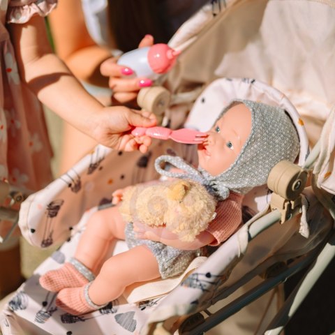  ROYAL Lalka Bobas 36 cm w Ubranku z Misiem Akcesoria do Karmienia